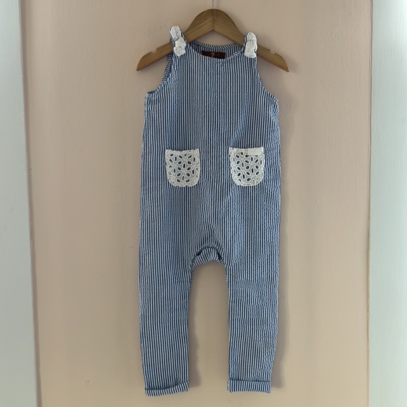 7 For All Mankind Other - 7 for All Mankind Seersucker Romper